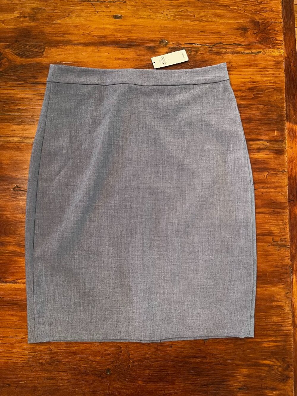 Gray-blue pencil skirt
